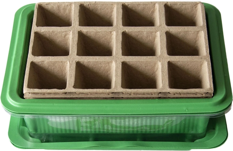 Mini rastlinjak s papirnato setveno ploščo, 12 polj, 3 kompleti