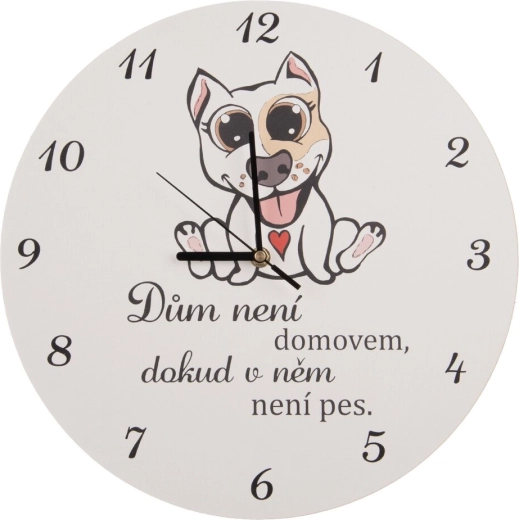 Stenska ura DOG HOME bela 34 cm