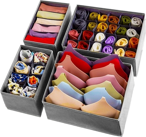 Set organizatorjev za perilo 4 kos – siva