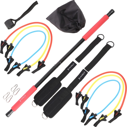 Pilates palica z nizom elastikov HMS DC31