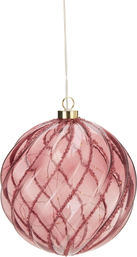Christmas LED Ball Decoration, Burgundy, with Timer, 18 cm