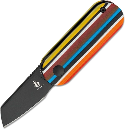 Žepni nož Kizer Mini Bay 4,8 cm, črn, večbarvni ročaj G10