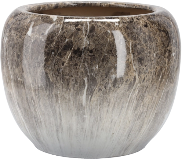 Keramični okrasni lonček Marmur 48 cm z marmoriranim dekorjem
