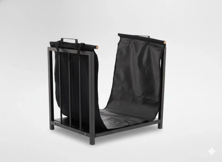 Kovinsko stojalo za kurilni les s prenosno torbo 51 × 37 × 50,5 cm