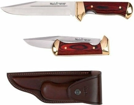 Muela PL-18R poseben podaljševalni zložljivi nož iz jekla MoVa z lesom Pakka in usnjenim etuijem