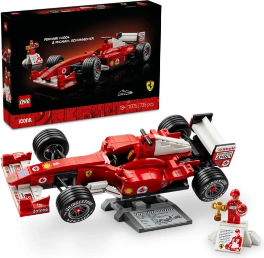 Lego Icons Ferrari F2004 in komplet za sestavljanje Michaela Schumacherja