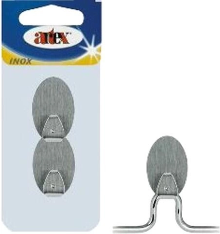 Samolepilni nerjavni ovalni kavelj (2 kosa)