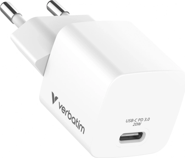 Verbatim mini GaN polnilnik 20 W USB‑C PD 3.0