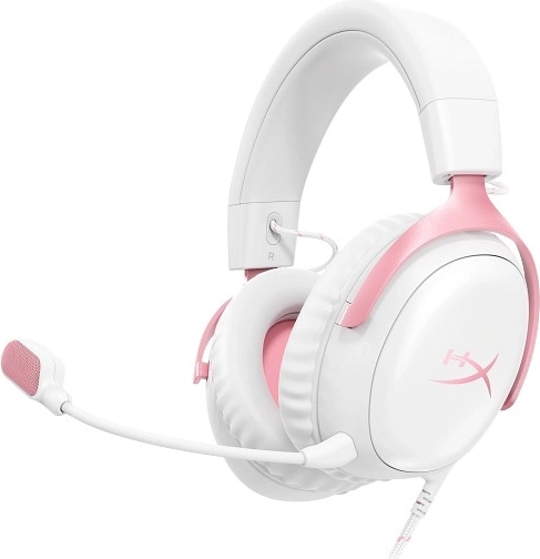 Igralne slušalke HyperX Cloud III belo/roza