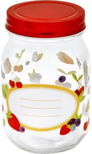 Kozarec za vlaganje Toro 500 ml s pokrovčkom, motiv sadja