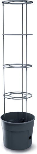 Cvetlični lonec za paradižnik z oporo v antracitni barvi