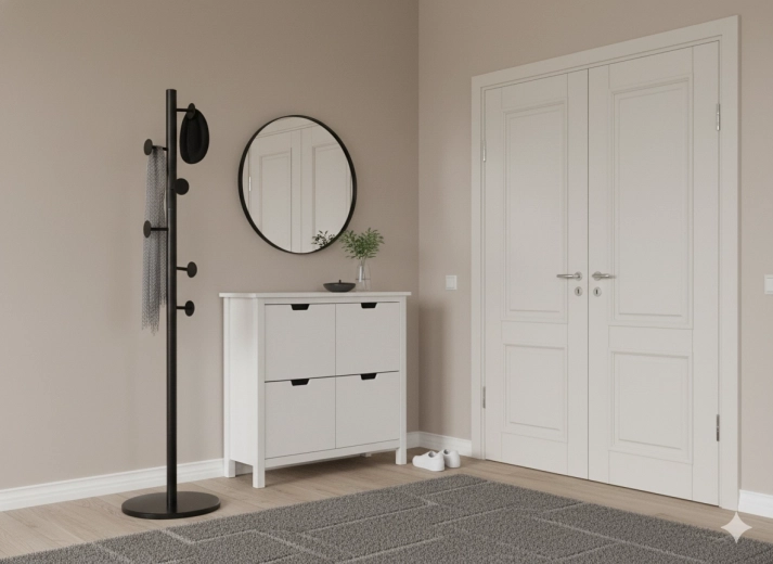 Stoječe stojalo za oblačila Reda 174 cm črno