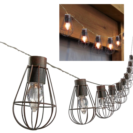 Sončna zunanja loft girlanda 10 LED toplo bela 3,8 m