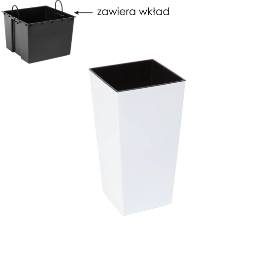 Cvetlični lonec Finezja 14 × 14 cm bel z vložkom Lamela