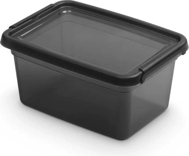 Basestore posoda s pokrovom in sponkami 1,5 l coal