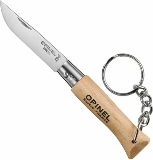 Opinel N°04 Inox žepni nož za ključe, bukov les 5 cm