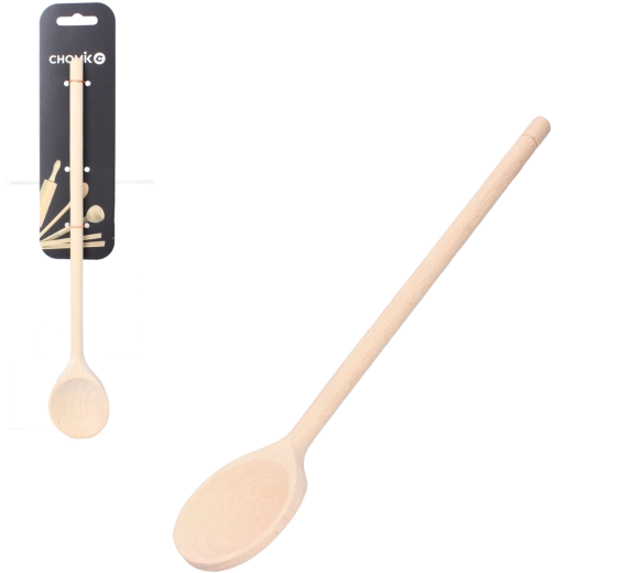 Lesena okrogla kuhinjska žlica 30 cm iz bukovega lesa