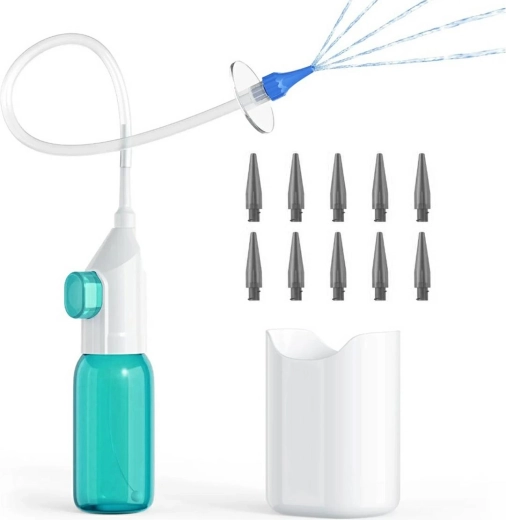 Irigator za čiščenje ušes z rezervoarjem in 10 nastavki