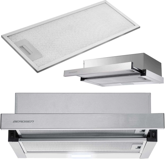 Teleskopski kuhinjski izvlečni kuhinjski napajalnik BERDSEN BT-229 inox, 60 cm