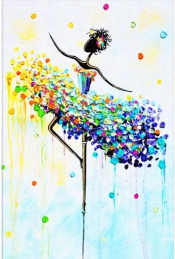 Slika za slikanje po številkah v okvirju 40 × 50 cm balerina – barvna - 1 kos