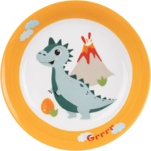 Otroški globok porcelanasti krožnik z motivom DINO 19 cm