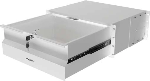 Lanberg zaklenljiv predal za 19" rack, 4U, 360 mm, siv