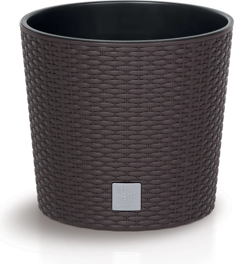 Cvetlični lonec z notranjim vložkom Rato Round 30 cm umbra