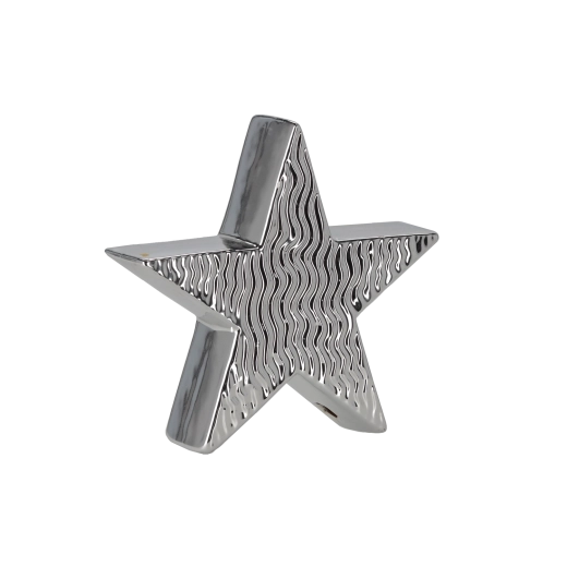 Božična dekorativna figurica zvezda srebrna 16,2 × 4,4 × 15,3 cm - 1 kos