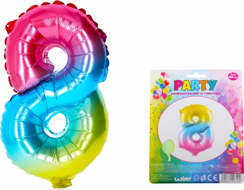 Mavrični napihljiv balon številka 8