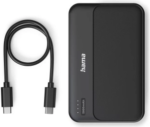 Hama powerbanka 5000 mAh, 2× USB-A, antracitna