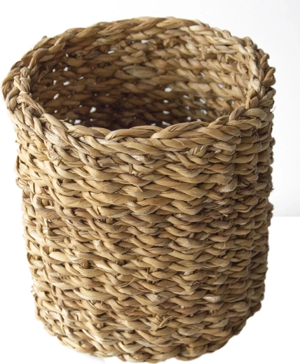 Okrogel koš iz morske trave, majhen 17 × 16 cm