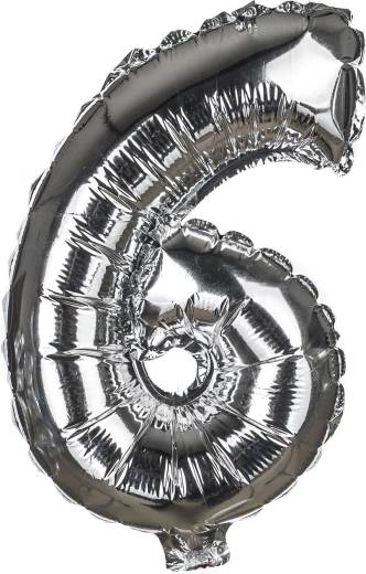 Balon iz folije številka 6, 30 cm – MY PARTY