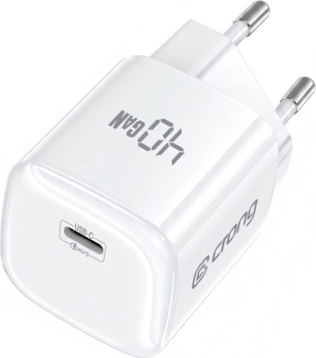 Crong NEO GaN omrežni polnilnik USB‑C 40 W PD 3.2 z AVS
