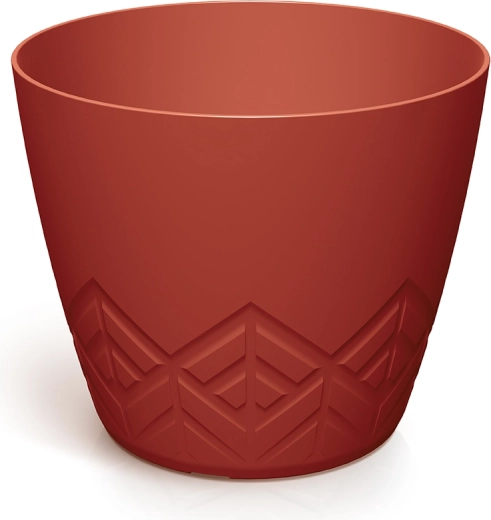 Plastičen cvetlični lonec v retro rdeči barvi 17,8 cm