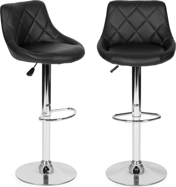 Moderen vrtljiv barski stol z nastavljivo višino in kromiranimi dodatki