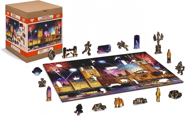 Lesena sestavljanka Nočni London 2v1, 150 kosov