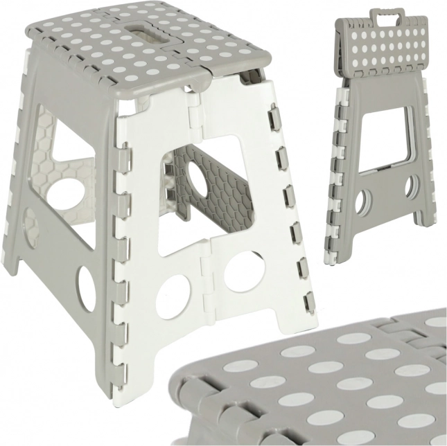 Zložljiv nedrseč stolček 39 cm – svetlo siv