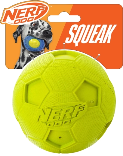 Nerf Dog gumijasta piskajoča nogometna žoga za pse 10 cm