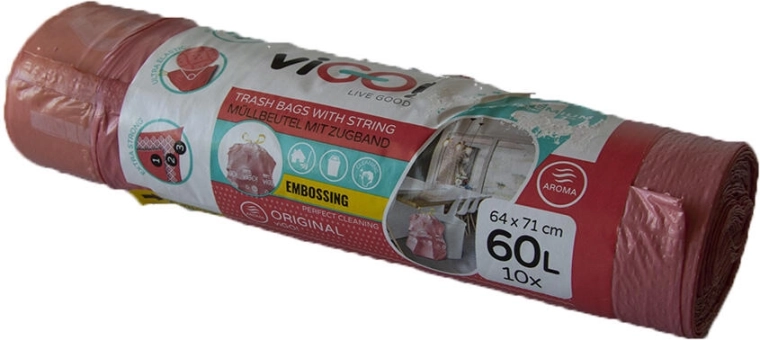 Vrvljive vrečke za odpadke z vonjem malin 60 l, 64 × 71 cm (10 kosov) 4 Seasons