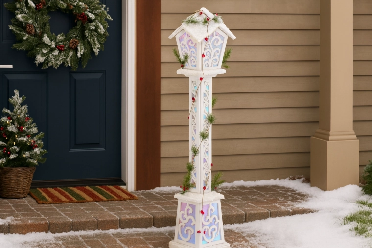 Božična bela LED laterna 120 cm