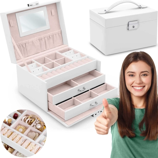 Škatla za nakit Massido MS-700 bela