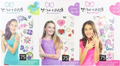 Začasne tetovaže za deklice – set 75 motivov