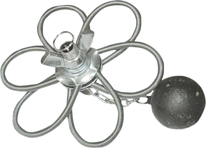 Nastavljiva dimniška krtača 200 mm s 6 vzmetmi in utežjo