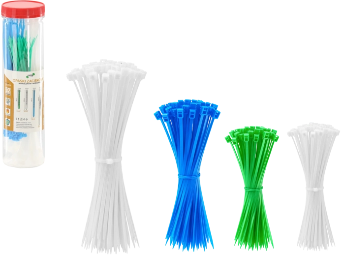 Set vezic v tubi, 200 kosov – mešanica velikosti in barv