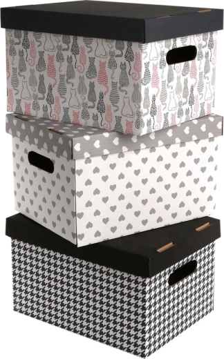 Decorative storage box with lid 35 × 26 × 21 cm