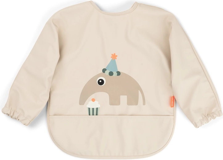 Done by Deer bib with sleeves and pocket Celebration, sand