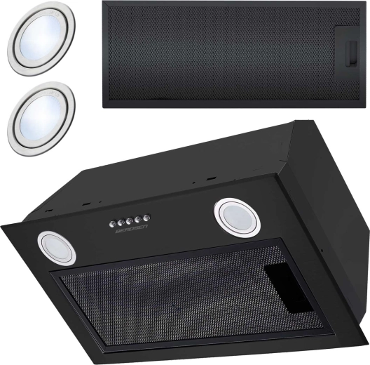 Vgradna podomarna kuhinjska napa 60 cm črna