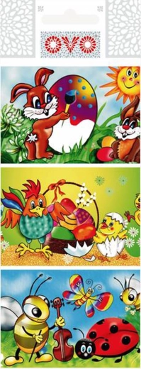 Shrink wrap sleeves for Easter eggs with traditional motifs