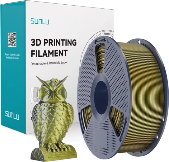 Sunlu PLA+ Silk dual-color filament black and gold