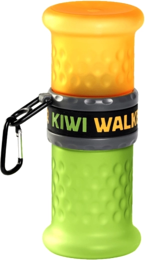 Potovalna steklenica za vodo in hrano 2v1 KIWI WALKER, plast, rumeno‑zelena